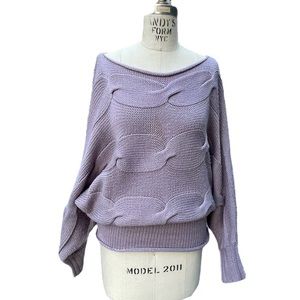 BCBG Maxazaria Lavender Oversized Knit Sweater - Size Medium